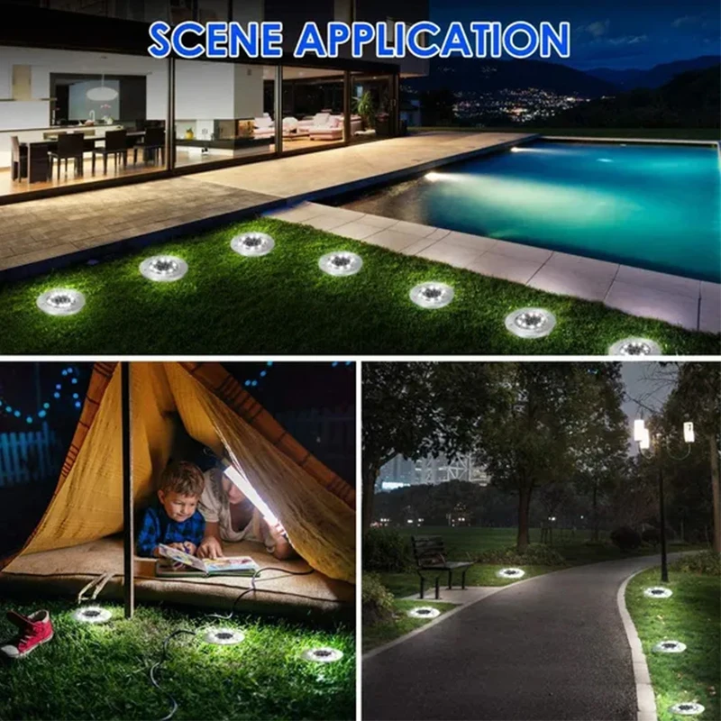 

Solar Underground Light Deck Light Spotlight Buried Solar Led Lamp 8/20 LED Solar Power Disk Light Outdoor Garden Decoration