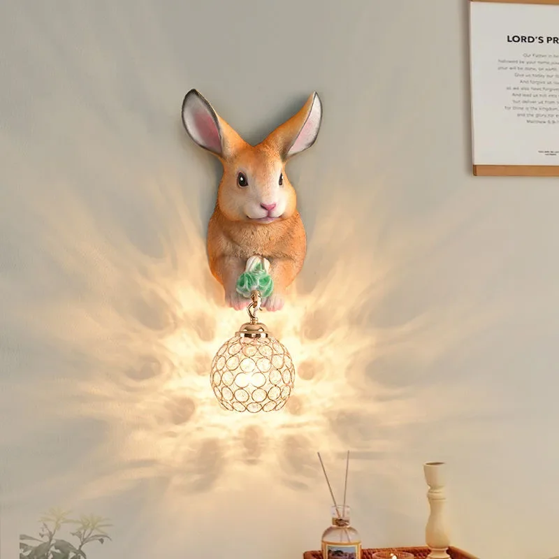 OULALA Contemporary Rabbit Wall Lamp Creative Living Room Bedroom Study Villa Hotel Children's Aisle LED Decoration Light