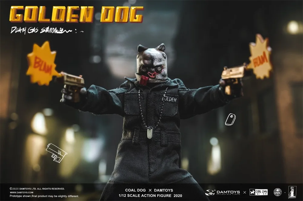 

1/12, DAMTOYS x COALDOG PES022, АЗС-станция смерти, Золотая собака, подвижная экшн-фигурка, подарок для фанатов, собирать своими руками