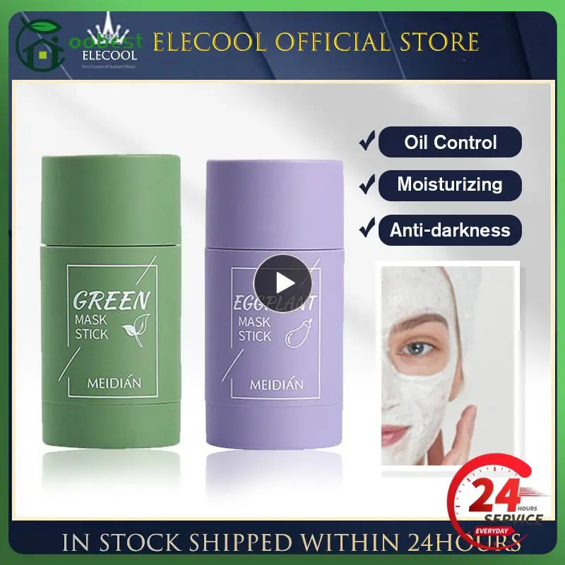 

Newest Cleansing Green Stick Green Tea Stick Mask Purifying Clay Stick Mask Oil Control Anti-acne Eggplant Skin Care Whitening