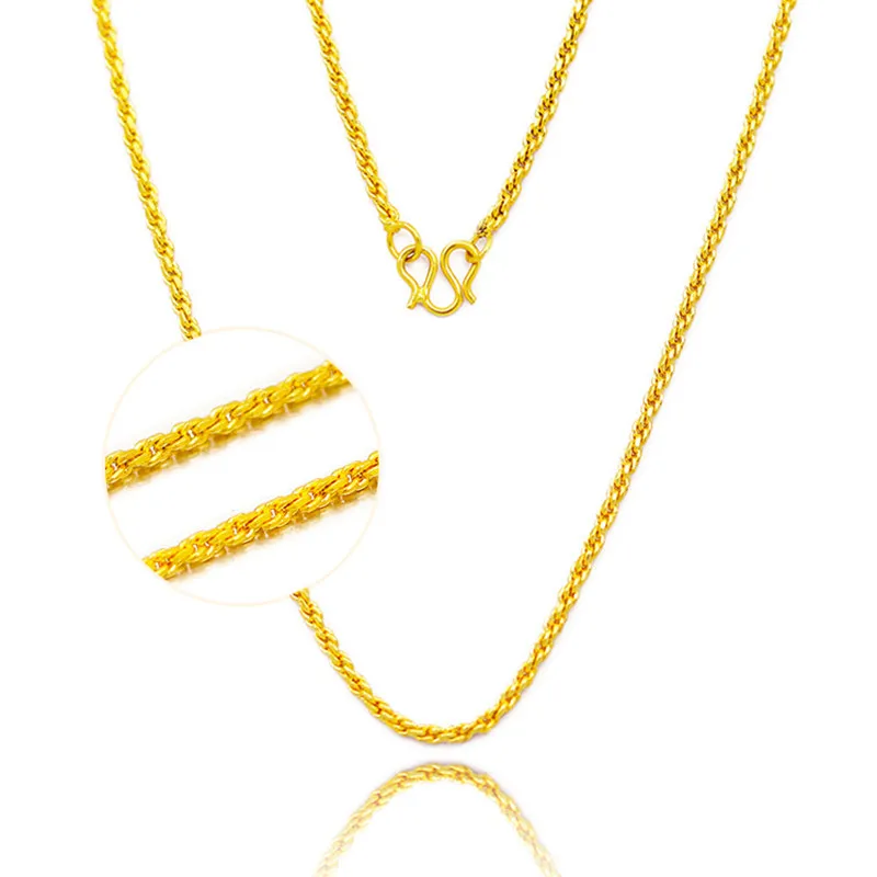 

Solid 18k Yellow Gold Necklace Italian Diamond Cut Miami Cuban Link Curb Chain Choker Small Hemp Flower Necklace for Women Men
