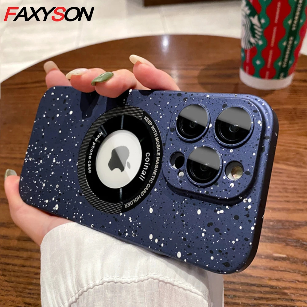 

Magsafe Case For iPhone 14 13 12 11 Pro Max Plus Magnetic Camera Protector Dustproof elf-contained Lens Film PC Hard hole Cover