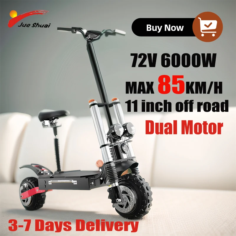 Гидравлический самокат 48-72 в 1200-6000 Вт 11 дюймов максимальная скорость 55-85 км/ч 100 км