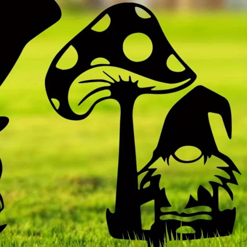 Металлический Декор В Форме Гнома Гриба Уличные Садовые Украшения Металлическое