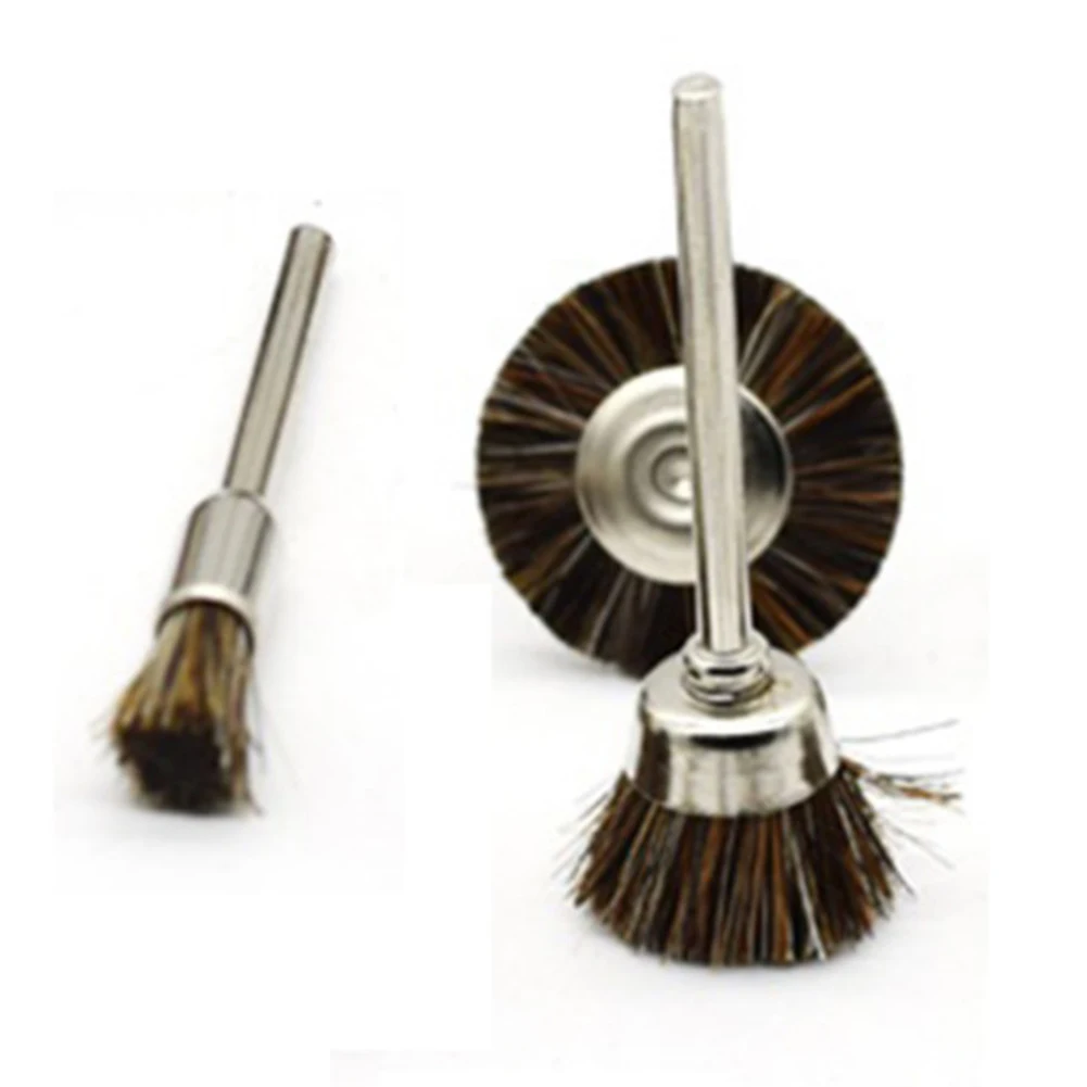 

Brush Horse Hair Brush 3.00cm*3.00cm*6.00cm 3pcs Cleaning Polishing Horse Hair Line Rotary Tool Wire Brush Set