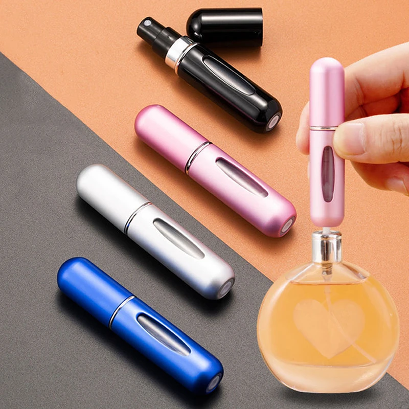

HEALLOR 5ML Mini Bottle Refillable Perfume Spray With Spray Scent Pump Empty Cosmetic Containers Portable Atomizer Bottle