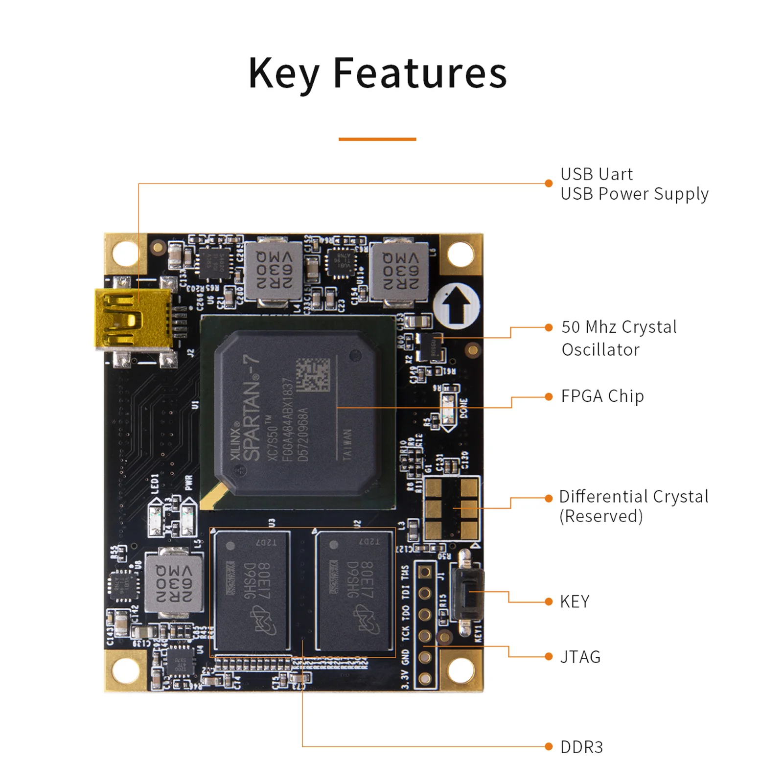Фото Промышленный модуль системы на базе FPGA ALINX AC7050B с процессором AMD Spartan 7 XC7S50 №3