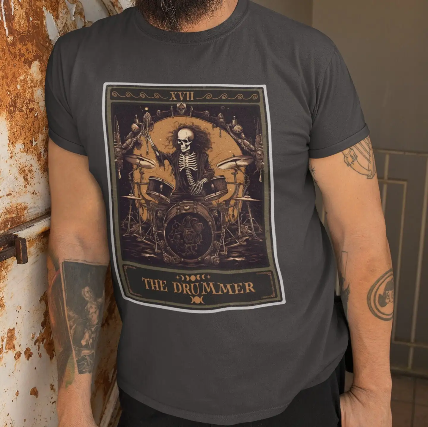 Барабанщик Таро карточка футболка тяжелый металлический каркас барабанщик