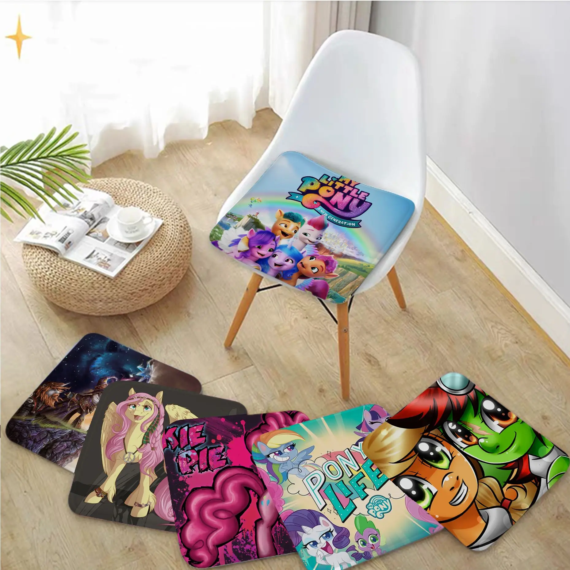 

My L-Little P-Pony Cushion Mat Nordic Printing Chair Cushion Soft Office Car Seat Comfort Breathable 45x45cm Sofa Cushion