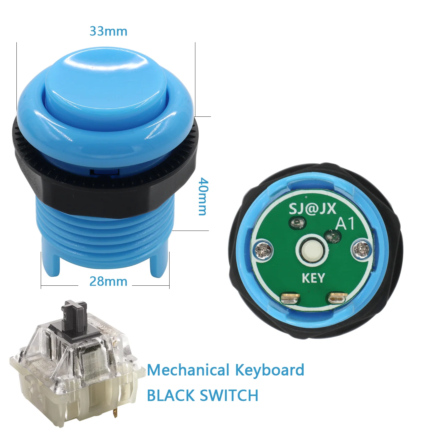 Микропереключатель SJ @ JX Аркада 28 мм вогнутая кнопка клавиатуры