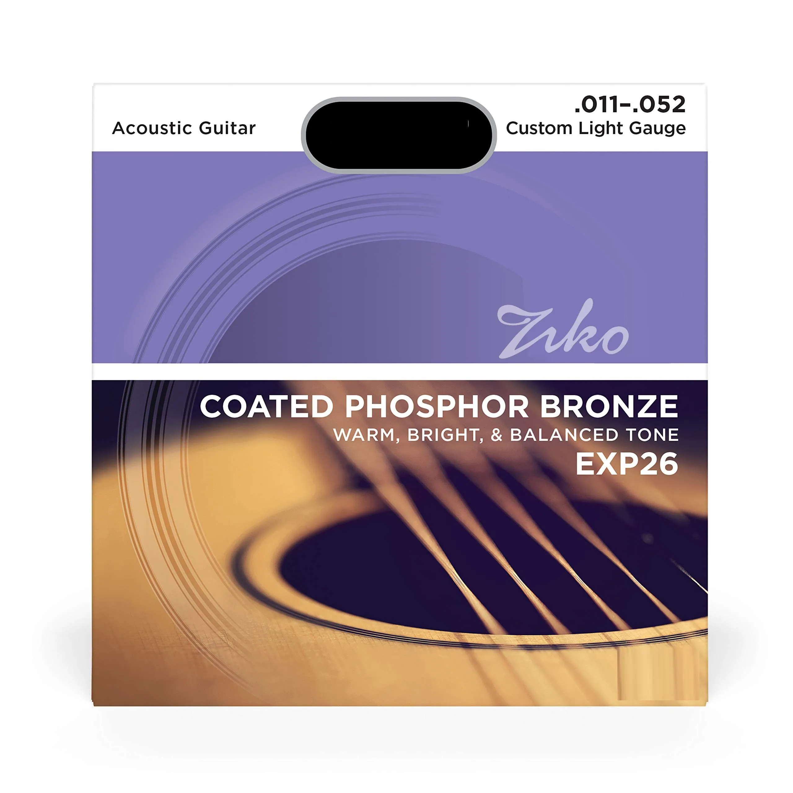 

EXP26 11-52 Coated Phosphor Bronze Acoustic Guitar Strings Light 4x Longer Life With NY Steel For Strength And Pitch Stability