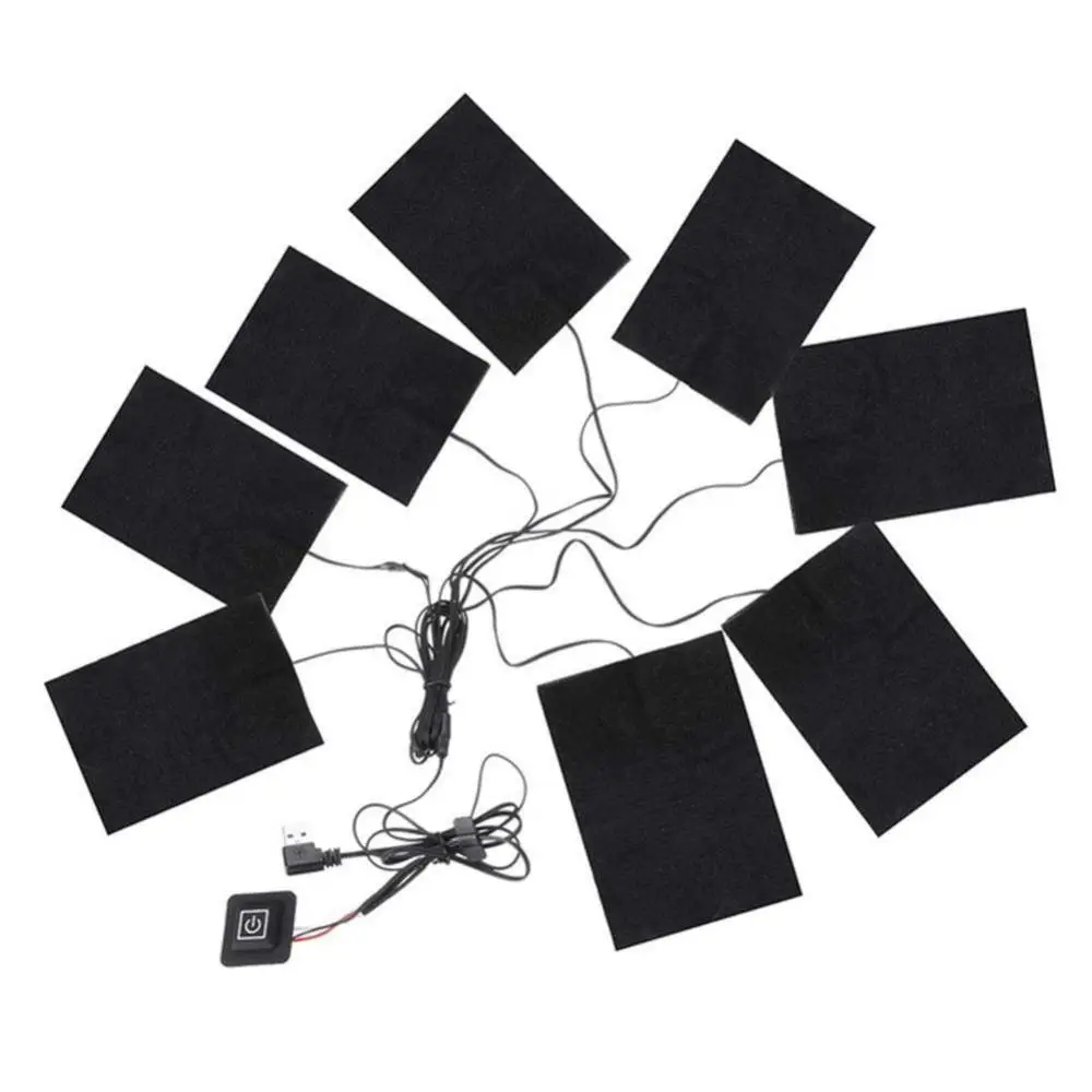 

USB Clothes Heater Pad With 3 Gear Adjustable Temperature 5 In 1 Electric Heating Sheet Heating Warmer Pad For Vest Jacket