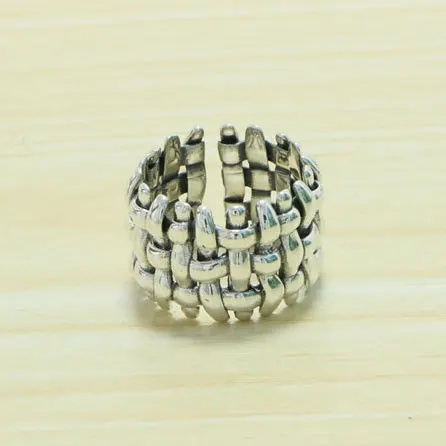 

Кольцо из стерлингового серебра s925 пробы, уникальный дизайн, текстура, креативная личность, широкое плетеное светильник кое, роскошное, выс...