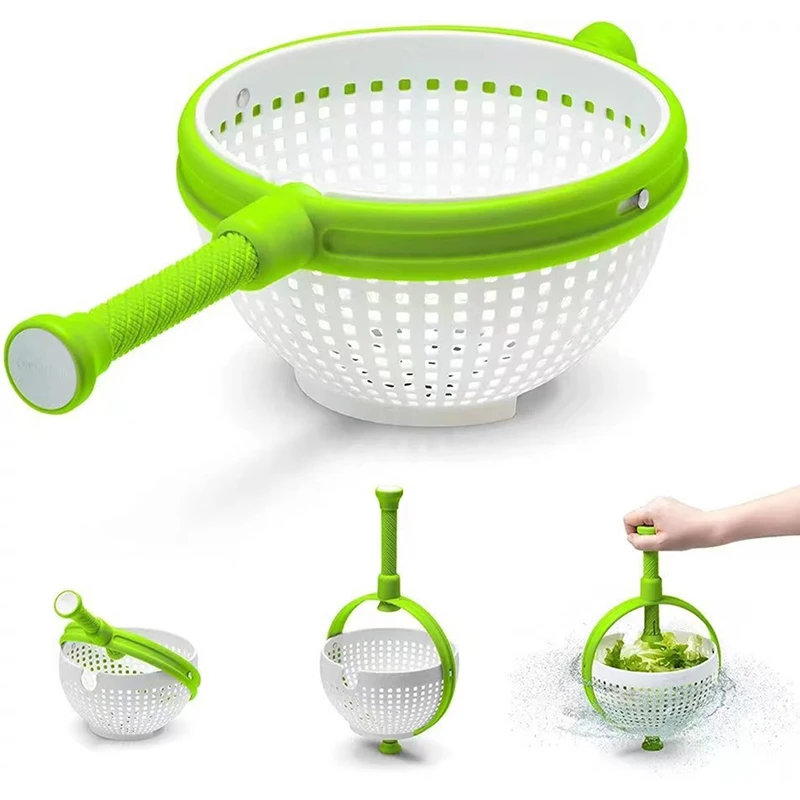 

Salad Spinner Vegetable Washer Centrifugal Dewatering Drain Basket Kitchen Tools Kitchen Essentials