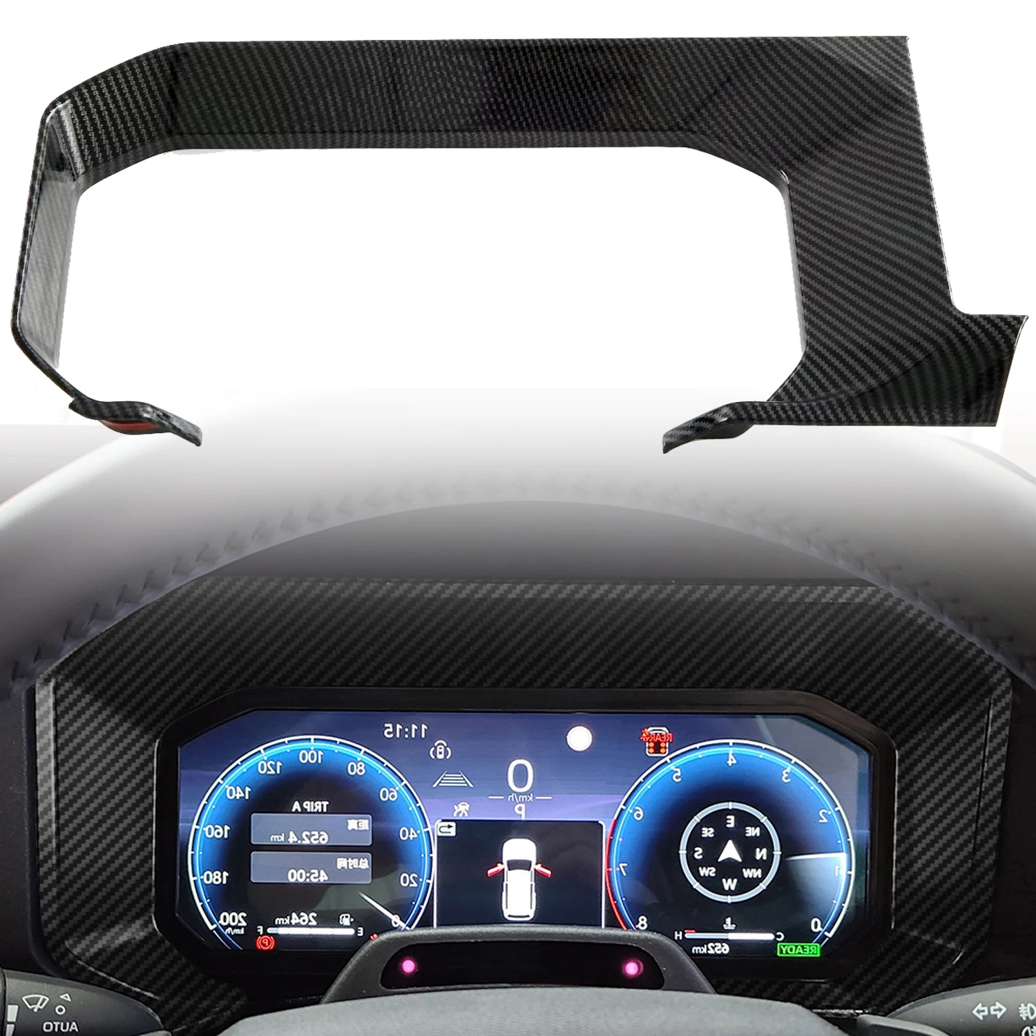 

Для Toyota Land Cruiser 250 Prado LC250 2024 2025 карбоновый черный интерьер, центральные консоли, крышка дисплея, накладка, 1 шт.