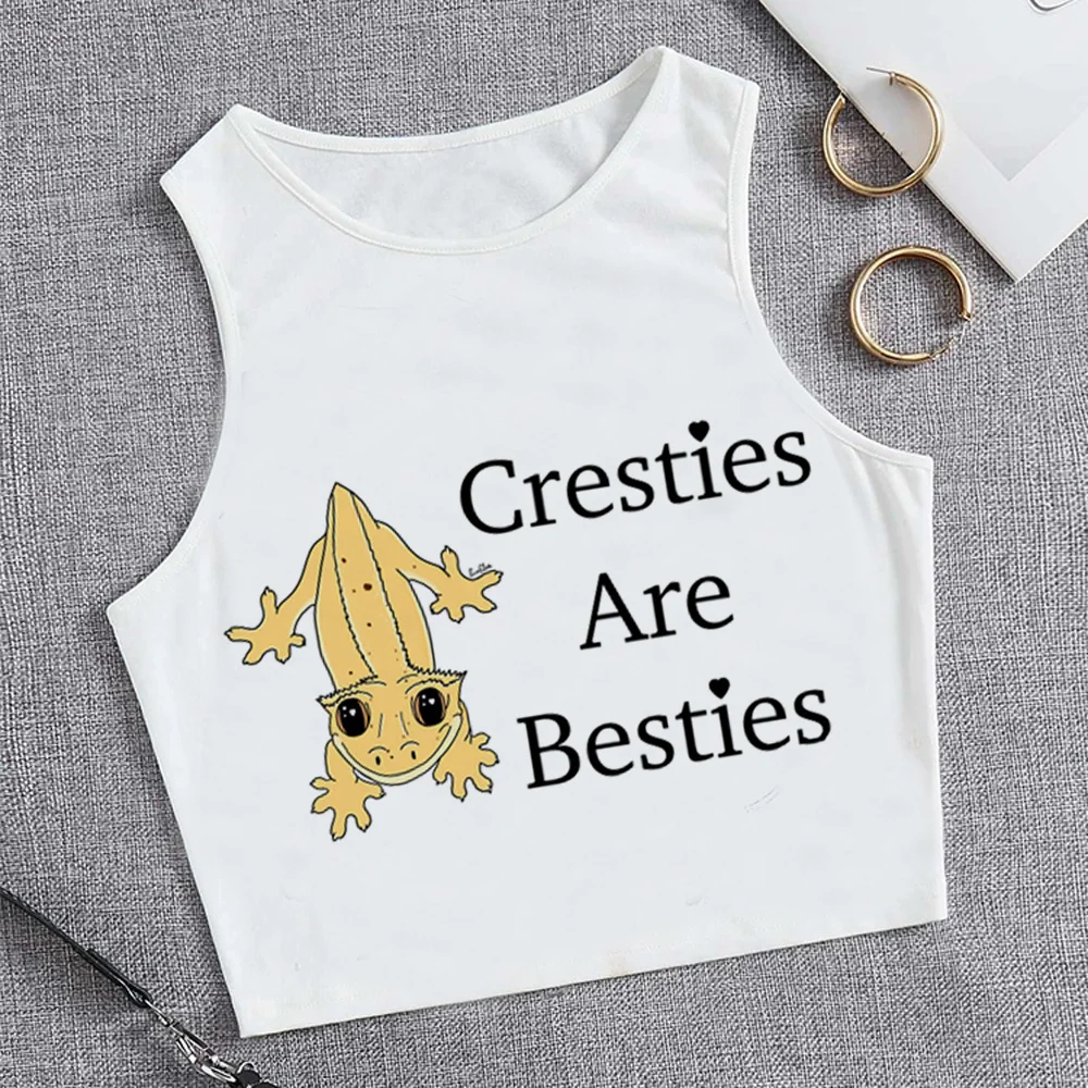 

Кроп-топ в стиле 1920-х Гекко хохлатый, с графическим принтом