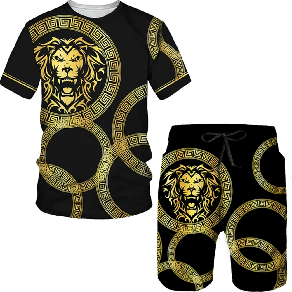

Lion King 3D Printed 2-Piece Summer Casual Men's Short Sleeve Harajuku y2k Trend Oversized t-Shirt Short Sleeve Sportwear