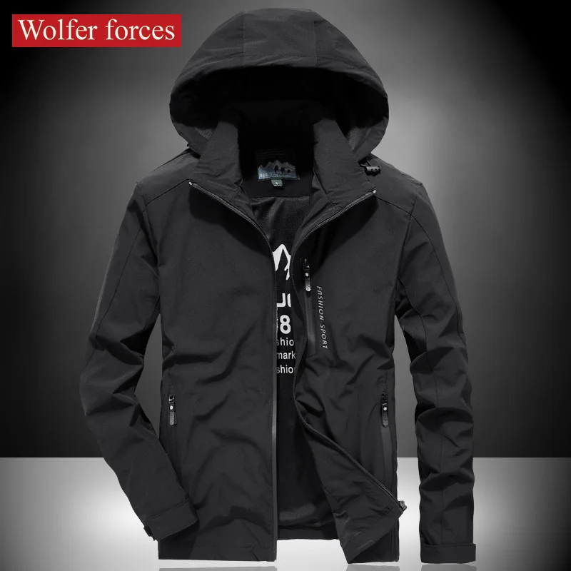 

Casual Jacket Men's Elastic Outdoor Sports Windbreak Jacket Handsome Versatile Hooded Spring And Autumn Quick Drying Versatile