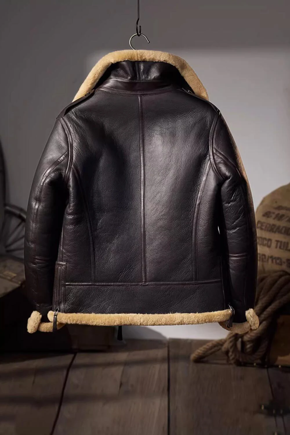 Мужская дубленка Denny &amp Dora летная куртка-бомбер ВВС B6 повседневная зимняя кожаная