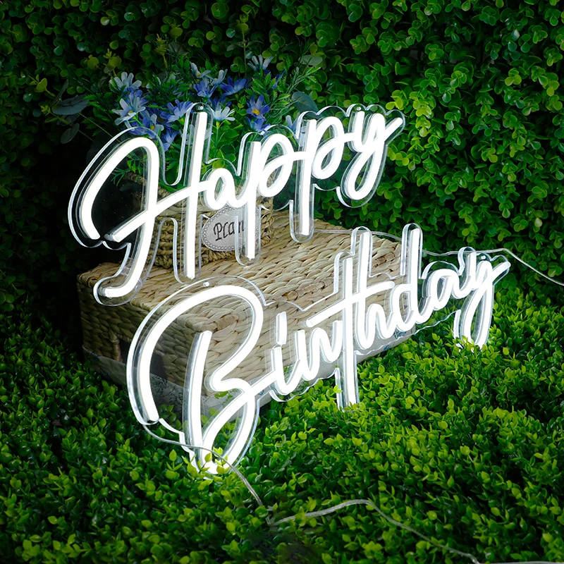 Улучшенная большая неоновая вывеска на день рождения Настенный декор