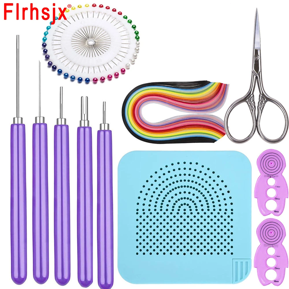 

270pcs Quilling Paper Set with 5pc Quilling Slotted Tool 2pc Quilling Curl Coaches 26 Colors 260 Strips with Sewing Scissors