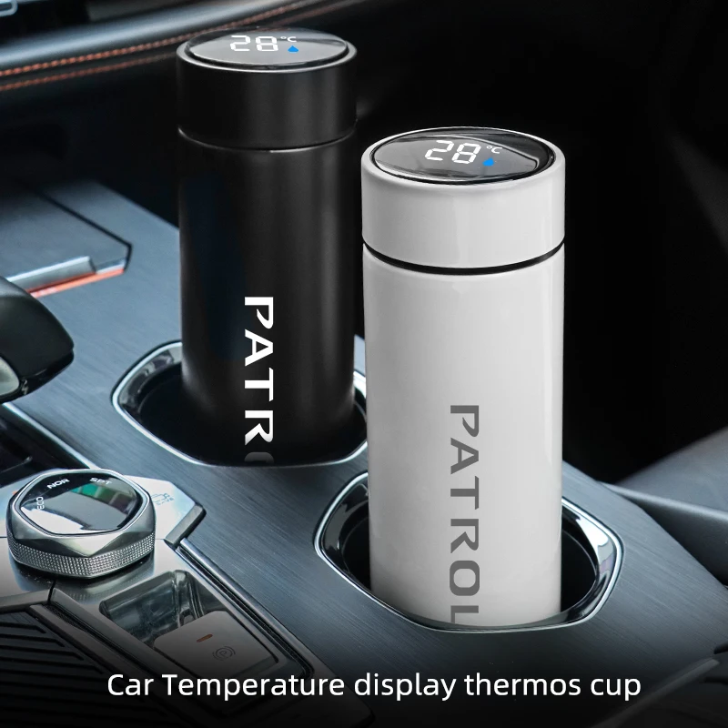 

500ml Intelligent insulating cup For Nissan Patrol Intelligent temperature display Insulating water cup Vacuum bottle coffee cup