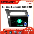 Автомагнитола на Android 10 с голосовым ИИ-интерфейсом для Honda Civic Hatchback 2005-2011, мультимедийный видеоплеер с 4G, 2Din, Авторадио, динамик, DVD