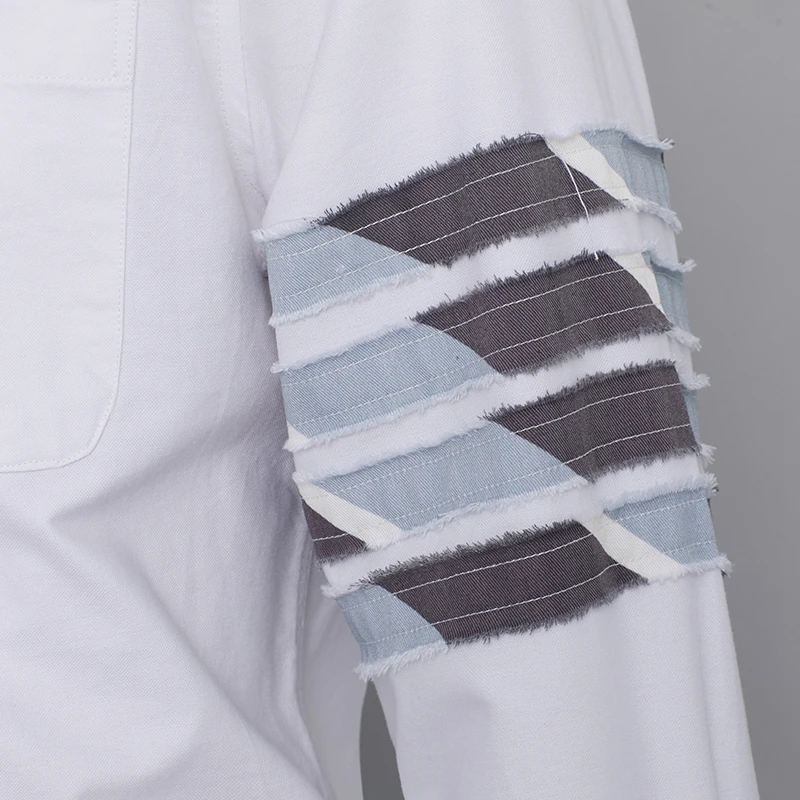 TB THOM Men's Shirt White Top Fashion Camouflage 4-Bar White Stripe Casual Oxford Cotton Long Sleeve High Quality Women's Shirts