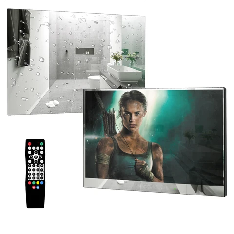 Умное зеркало Souria 22 дюйма для ванной комнаты для использования Телевизор водонепроницаемый встроенный WiFi Bluetooth Душ светодиодный телевизор в стене ATSC DVB T T2