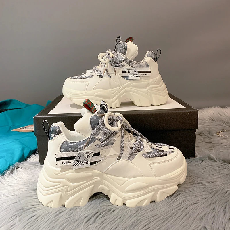

Chunky Sneakers Women Shoes 2022 Fashion Casual Breathable Thick Bottom Ladies Trainers Platform Sneakers Women Zapatillas Mujer