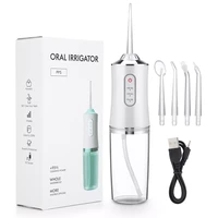 portable oral irrigator dental water flosser ipx7 usb rechargeable 4 jet tip 220ml 3 modes water jet floss tooth irrigator