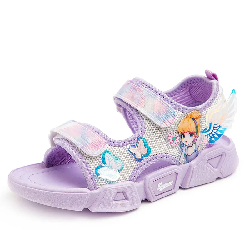 

Disney girls princess sandals new fashion Korean summer children's shoes student beach shoes soft soles little girls shoes