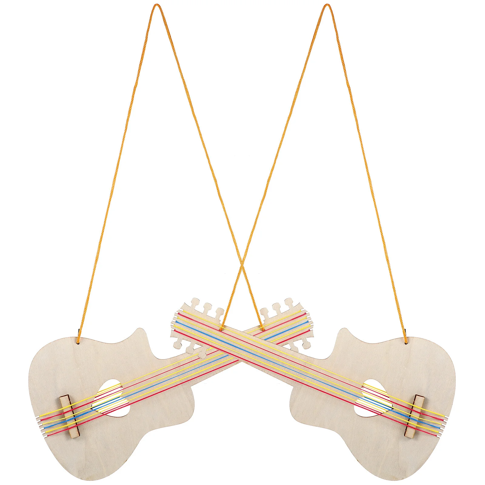 

2 Pcs DIY Graffiti Guitar Toy Painting Wooden Toys Crafts Mini Unfinished Model Handmade Models