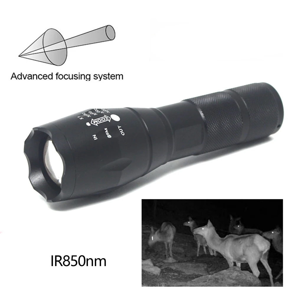 IR850nm/940nm Тактическая масштабируемая вспышка фонарь ночной свет хищника