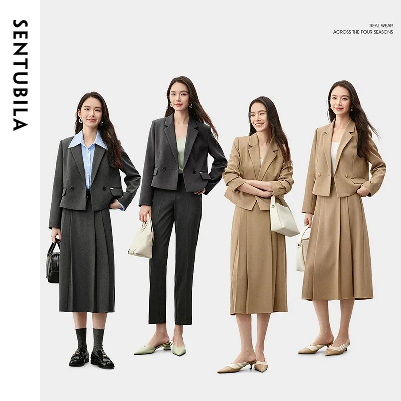 SENTUBILA Прямой женский пиджак из полиэстера | AliExpress