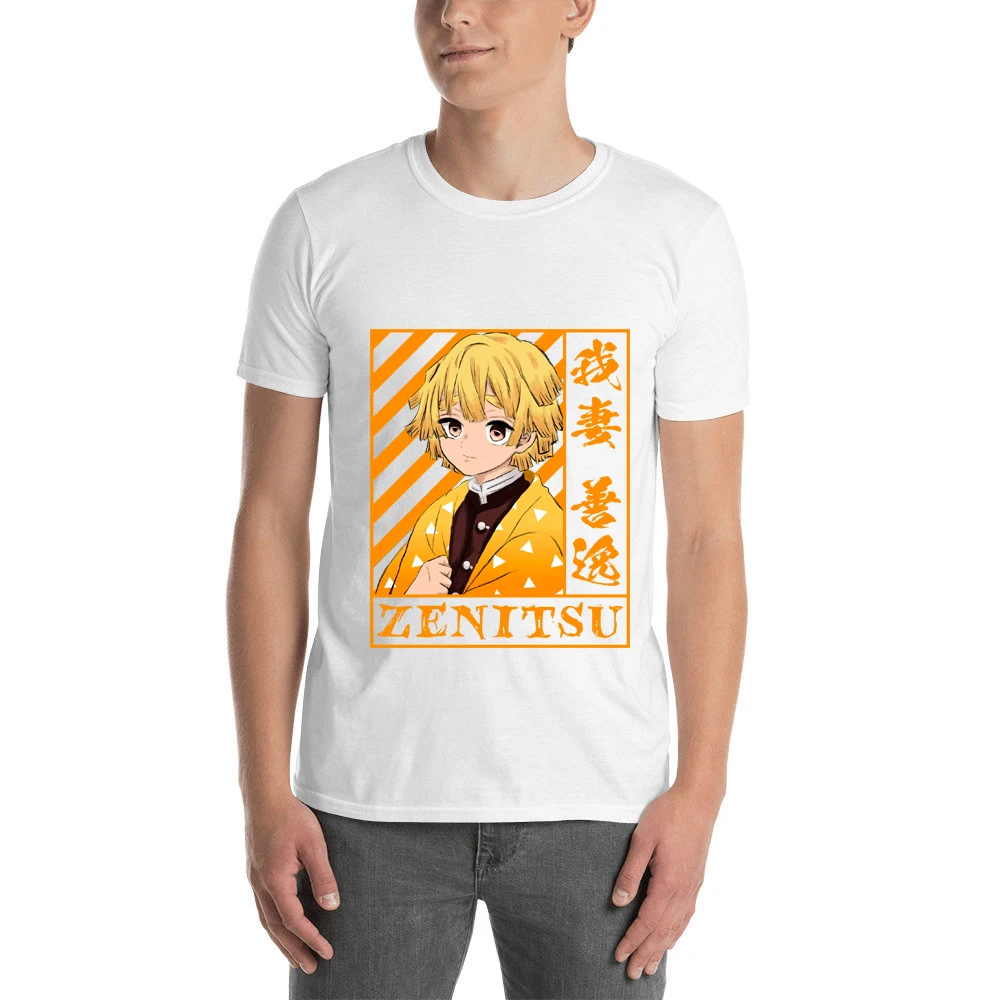Kimetsu No Yaiba новый дизайн аниме убийца демонов Agatsuma Zenitsu футболка с коротким рукавом