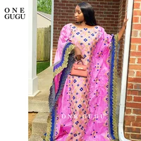 mix size african bazin dress new nigerian women dashiki long dress for wedding party gown clothing pink diamond robe dresses