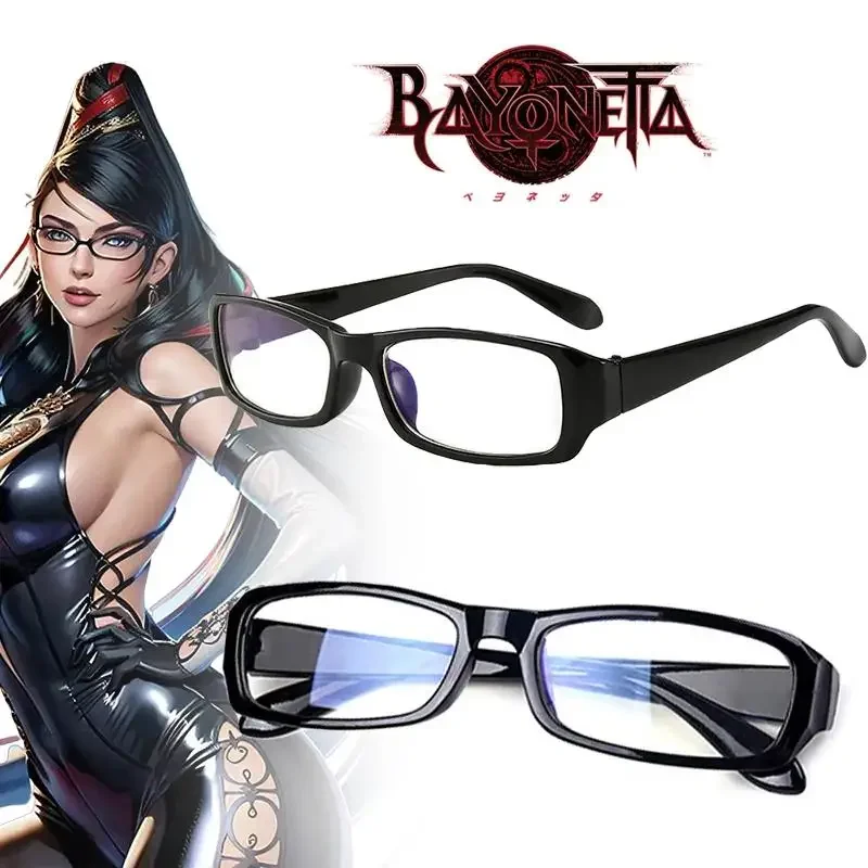Очки для косплея Game Bayonetta черная оправа очков ретро защитные плоские зеркальные