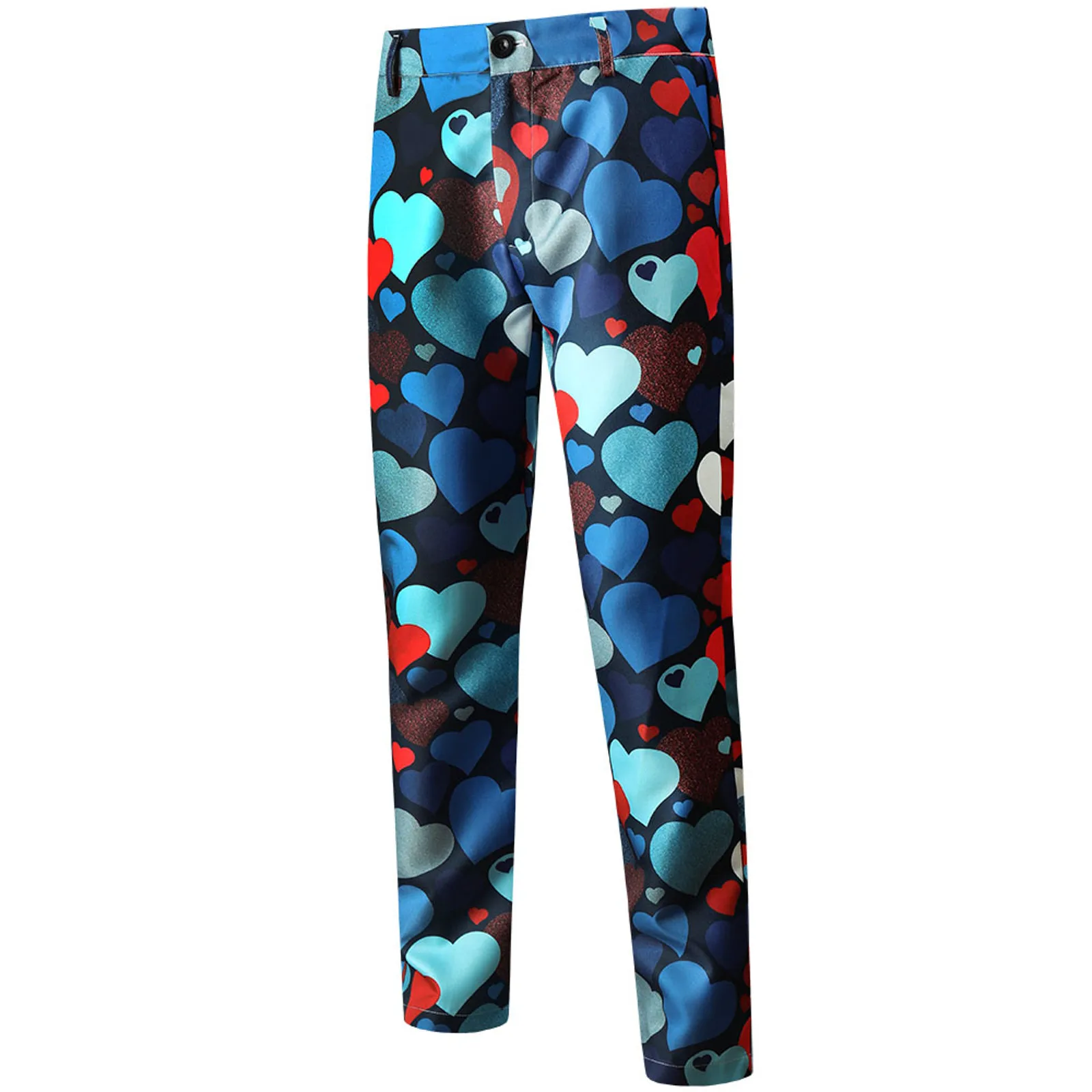 

Fashion Printed Zipper Casual Men's Suit Zipper Button Pants Men's pants