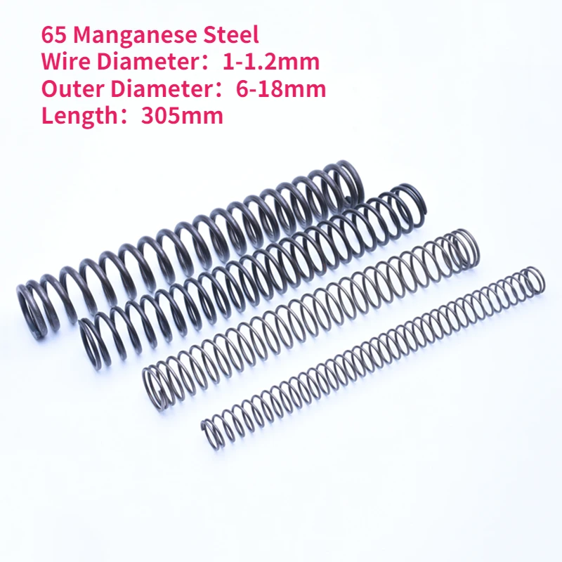 

65 Manganese Steel Y-shaped Compression Spring Long Pressure Spring Length 305mm Wire Dia 1/1.2mm Od 6-18mm