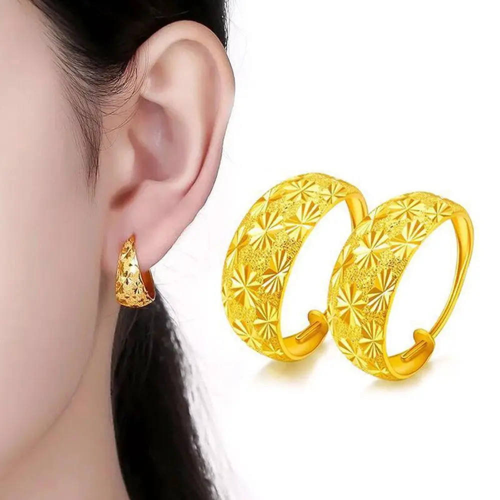 

Sweet Fashion Design Baroque Temperament Party Korean Style Earrings Brass Sargin Hoop Earrings Women Hoop Earrings