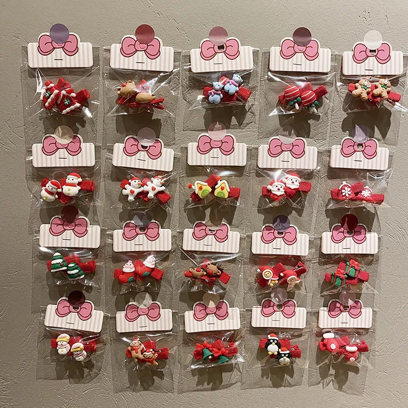 

Детская Новинка Рождественская заколка для волос красная Праздничная заколка для волос Детская Милая заколка для волос со снеговиком аксессуары