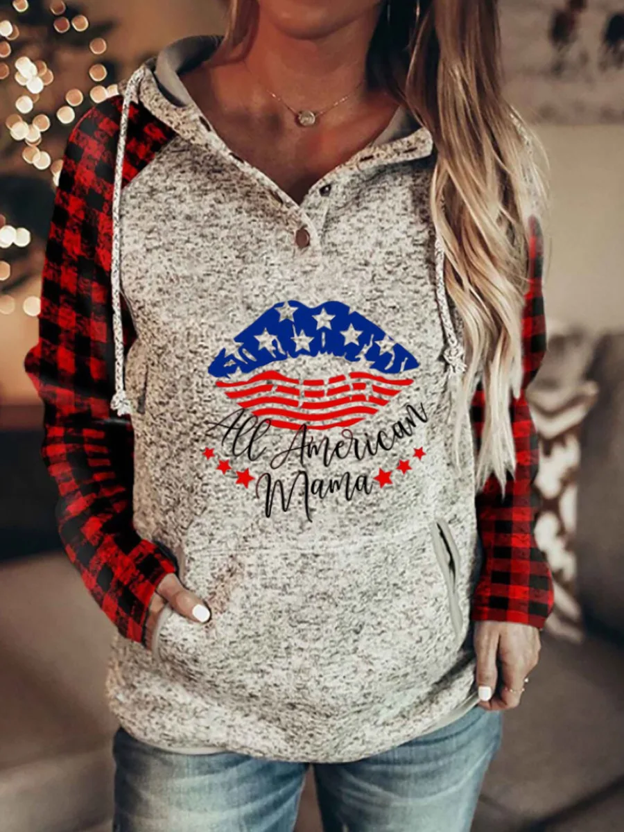 

Женская толстовка с капюшоном и принтом флага США, Осень-зима 2022, уличная одежда, свитшоты, винтажный спортивный костюм, топы, пуловер оверса...