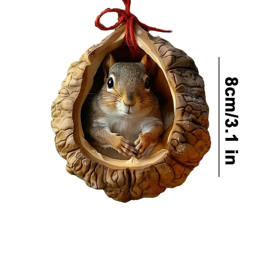 Animal Christmas Ornaments 2D Acrylic Forest Cute Tree Pattern DIY Decoration