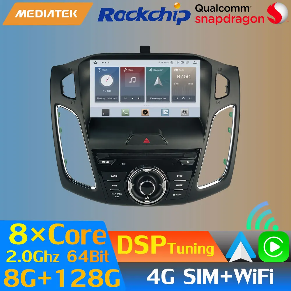 Автомобильный DVD мультимедийный плеер Qualcomm Snapdragon для Ford Focus 3 Mk 2011-2019 Android 10 PX6 4G LTE