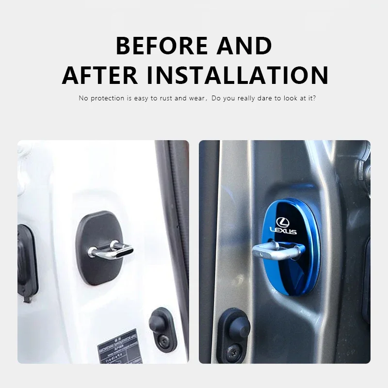4 шт. металлический автомобильный Стайлинг дверной замок защитный чехол для Lexus F