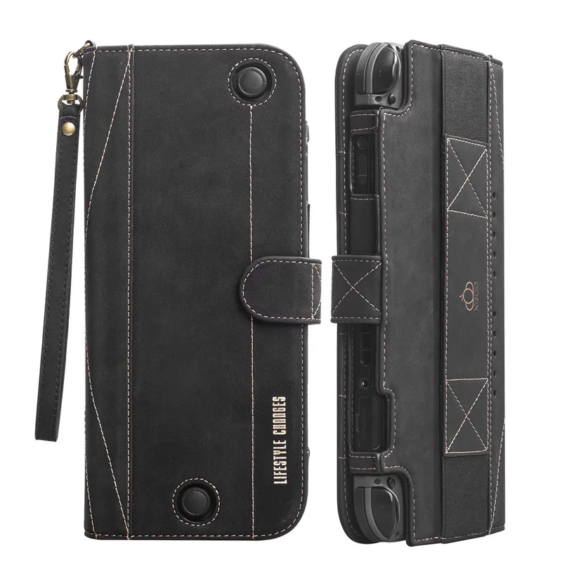 

SWITCH Host Protective Cover Case Multi-function Leather Case for SWITCH Game Handle Split Leather Protective Case Accessories