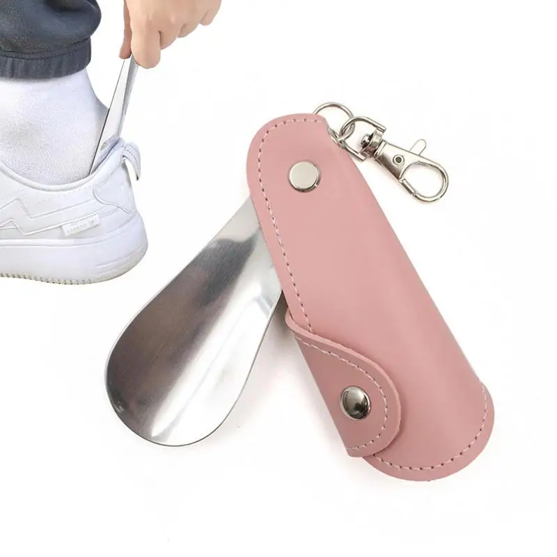 Keychain Mini Short Shoe Sock Slider Stainless Steel Leather Case Keyring Portable Slip-on Shoes Gift Supplies