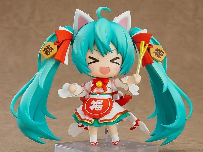 Оригинальная экшн-фигурка версии COB Hatsune Miku Lucky Cat Vocaloid Nendoroid 10 см Good Smile Q аниме