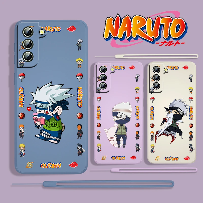 

Anime Naruto Kakashi For Samsung Galaxy S22 S21 S20 S10 Note 20 10 Ultra Plus Pro FE Lite Liquid Rope Silicone Phone Case Cover